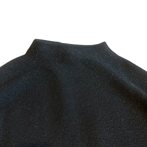 The Reset R Label Black Glitter Sparkle Sweater Pullover Casual Stretch Medium - Picture 2 of 11